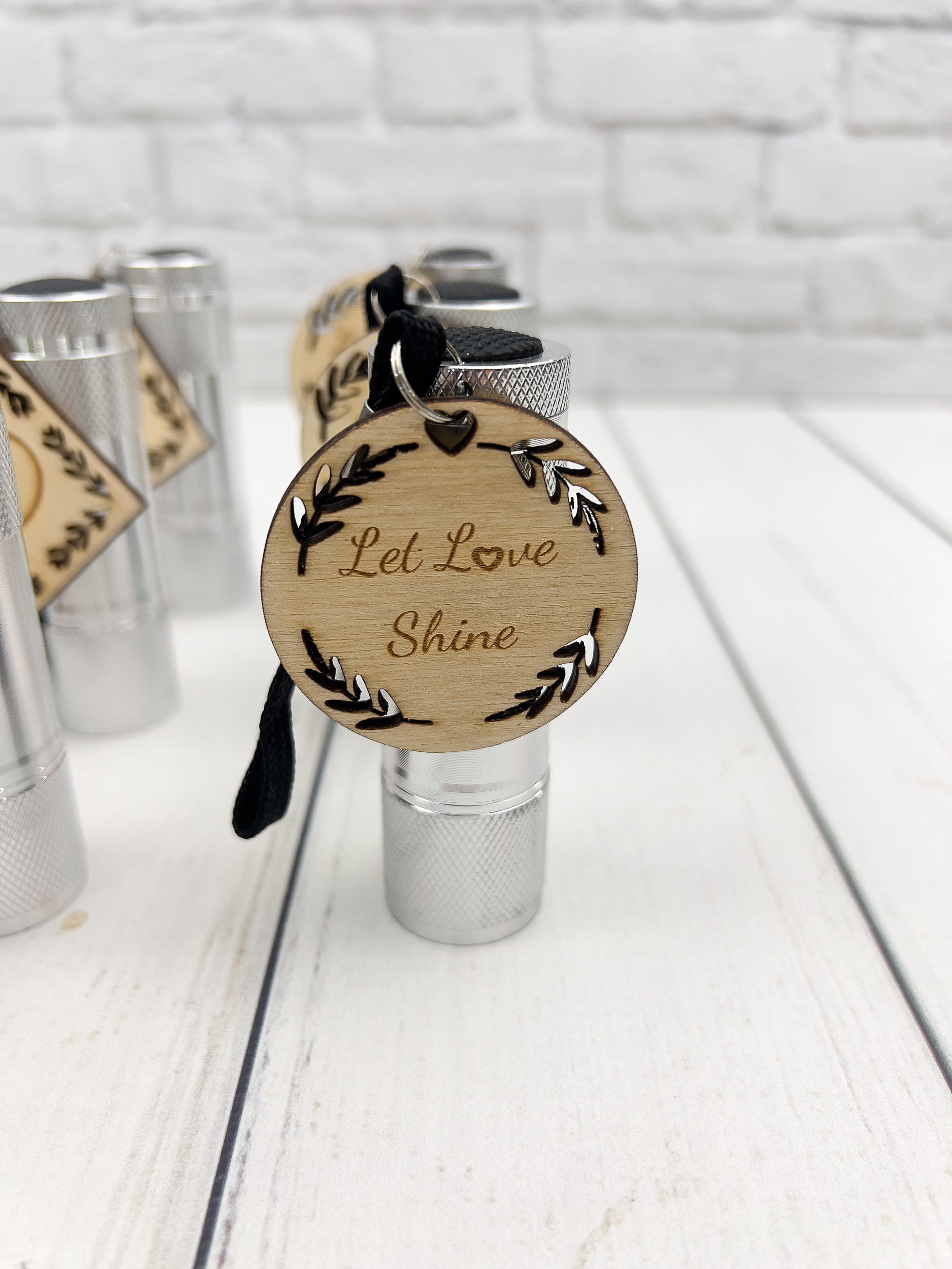 Personalized Wood Tag LED Flashlight Gift for Him Gift for Etsy