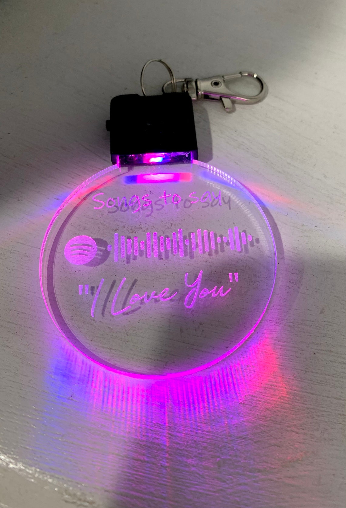 Personalized Spotify Code Light Up Keychain Gift for Him Etsy
