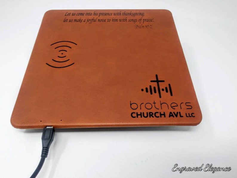 Personalized Leather Charging Pad Leatherette Wireless Etsy