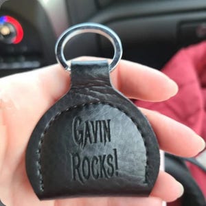 Personalized Guitar Pick Leather Case | Custom Engraved Guitar Pick Holder for Guitar Player