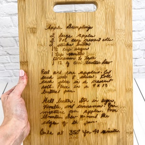 Custom Handwritten Recipe Cutting Board for Mom | Personalized Bamboo Chopping Block | Family Recipe | Heirloom | Easter Basket | Grandma