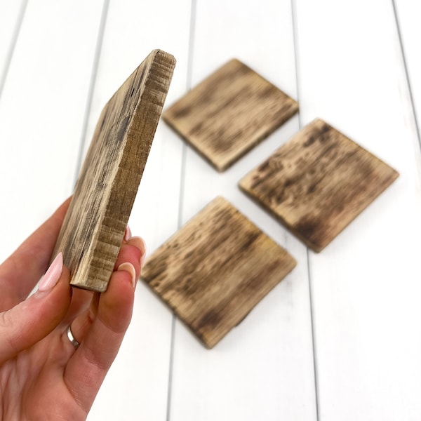 Handmade Reclaimed Wood Coaster Set | Drink Coasters | Coffee | Rustic Coaster Set | Cabin | Christmas | gift for dad | Table Protector