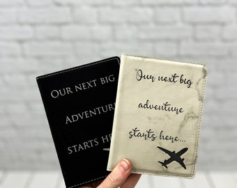 Personalized Couples Leather Passport Holders (2 Pack) | Custom Mr and Mrs Wedding Passport Covers For Honeymoon