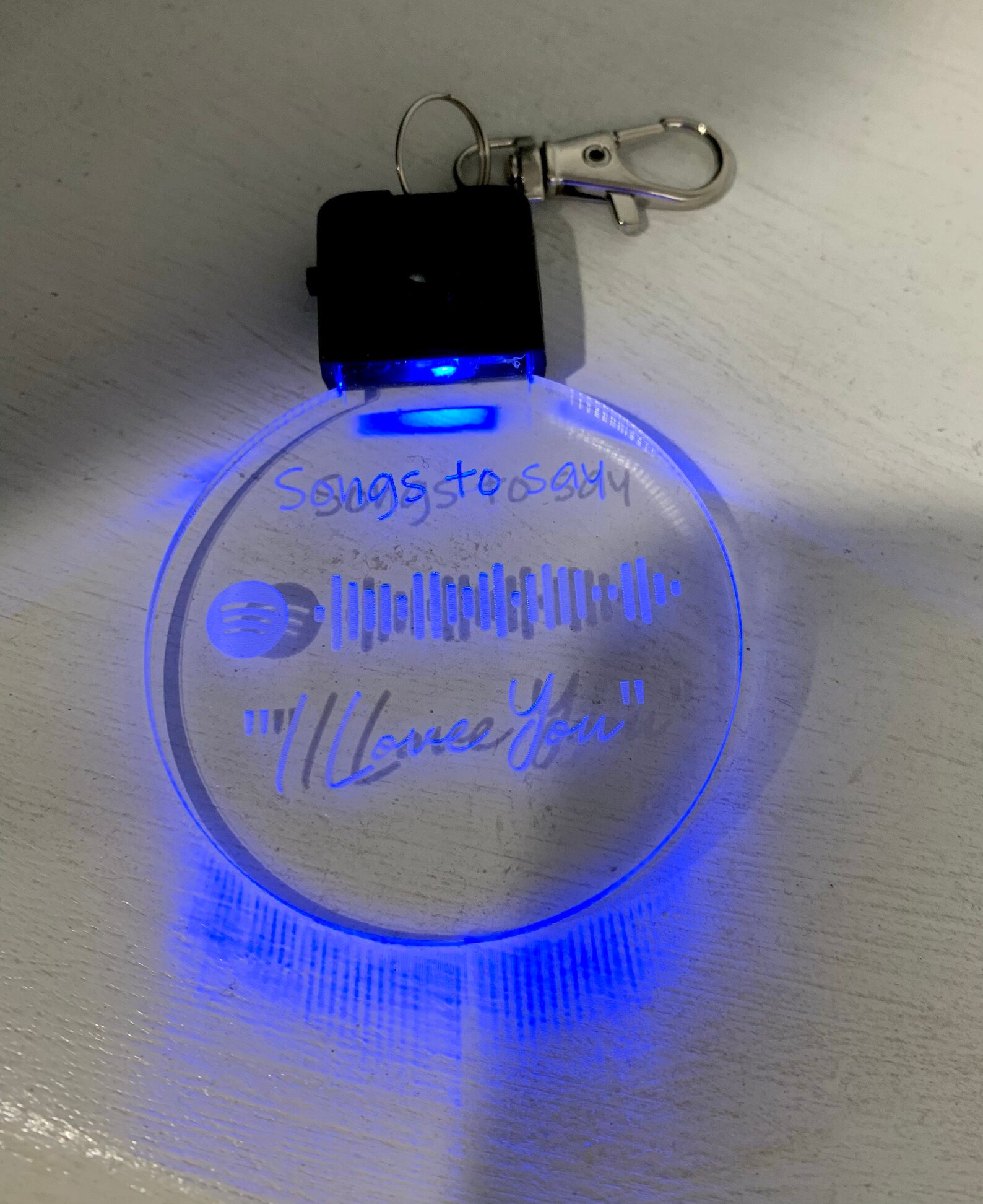 Personalized Spotify Code Light up Keychain LED Christmas Etsy