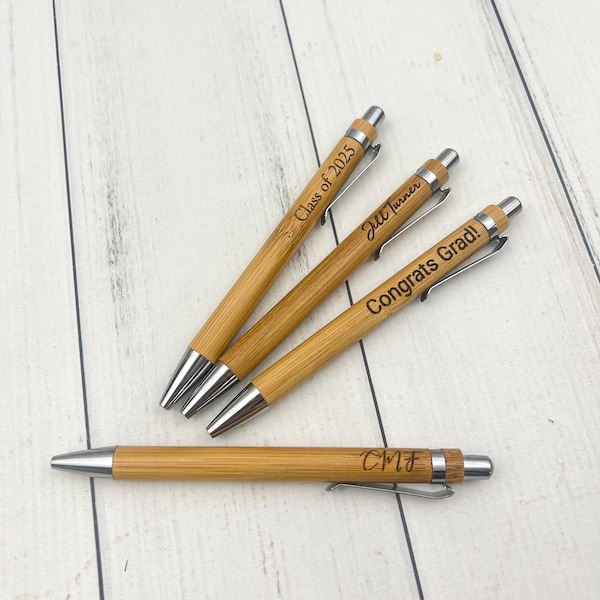 Personalized Bamboo Pen | Custom Engraved Pen for Business, Retirement, Anniversary, Family Reunion | Bulk Pens | Back To School | Gift