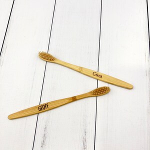 Personalized Bamboo Toothbrush | Wood Toothbrush | Engraved Toiletries | Gift for Him | Gift for Her