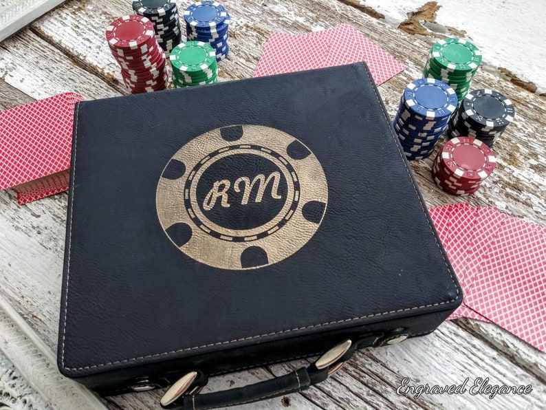 Personalized Poker Set Leather Case Poker Set Poker Etsy