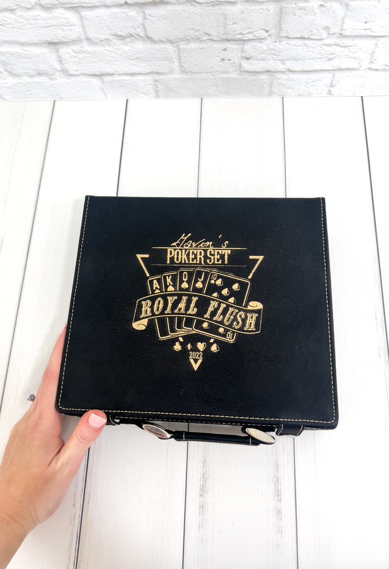 Personalized Poker Set Leather Case Poker Set Poker Etsy