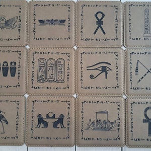 Egypt Coaster Set | Pharaonic Coasters | Egyptian Hieroglyphs and Iconography | Housewarming Gift | Archaeologist | Anthropologist
