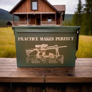 Custom Engraved .50 caliber Ammo Can | Military Style | Personalized Ammo Can | Christmas | Gift for Dad, Grandpa, Son, Husband | Shoot