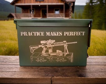 Custom Engraved .50 caliber Ammo Can | Military Style | Personalized Ammo Can | Christmas | Gift for Dad, Grandpa, Son, Husband | Shoot