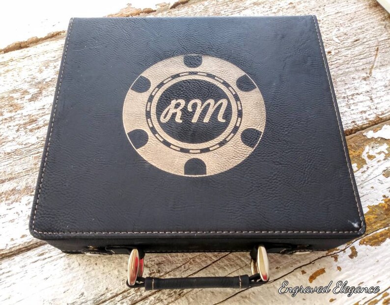 Personalized Poker Set Leather Case Poker Set Poker Etsy