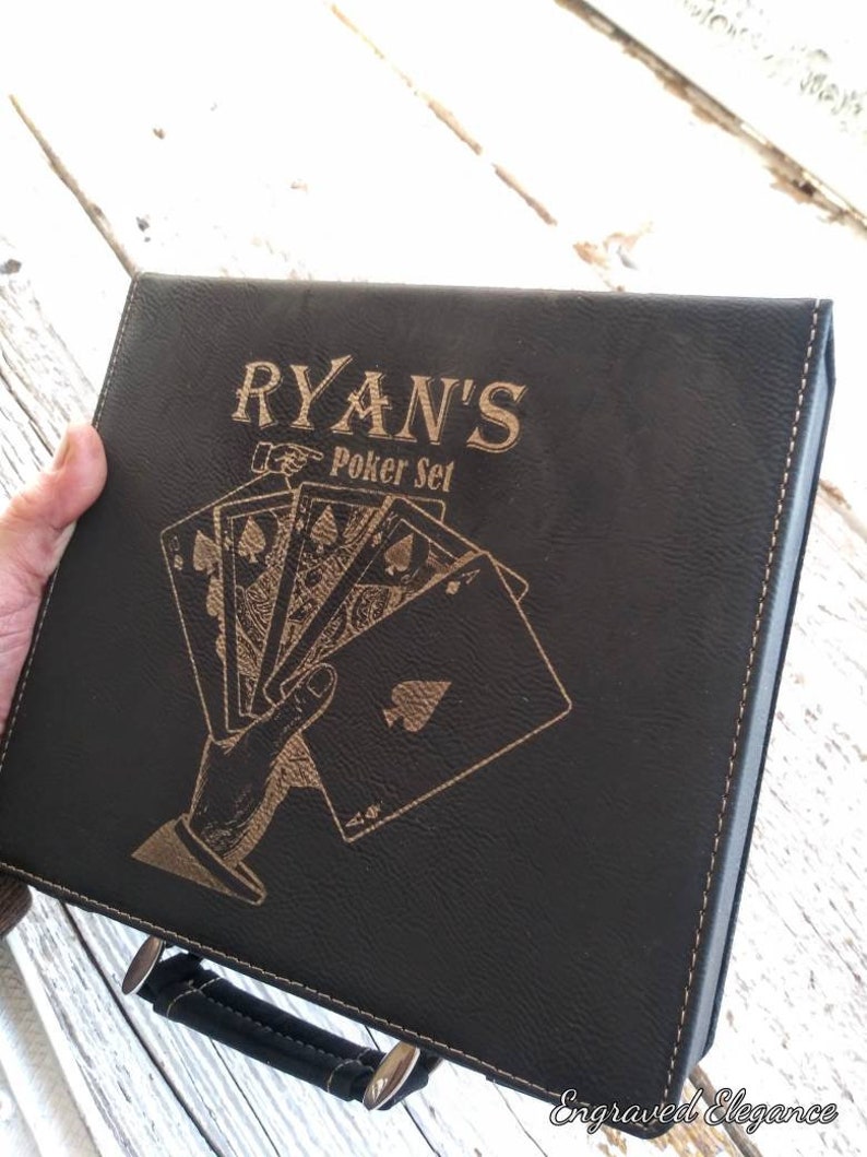Personalized Poker Set Leather Case Poker Set Poker Etsy