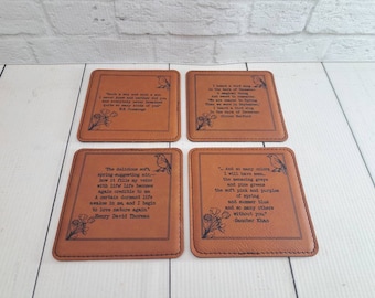Spring Coaster Set | Poetry Coasters | Gift for Her | Gift for Girlfriend | Spring Gift | Housewarming Gift | Wedding | Anniversary