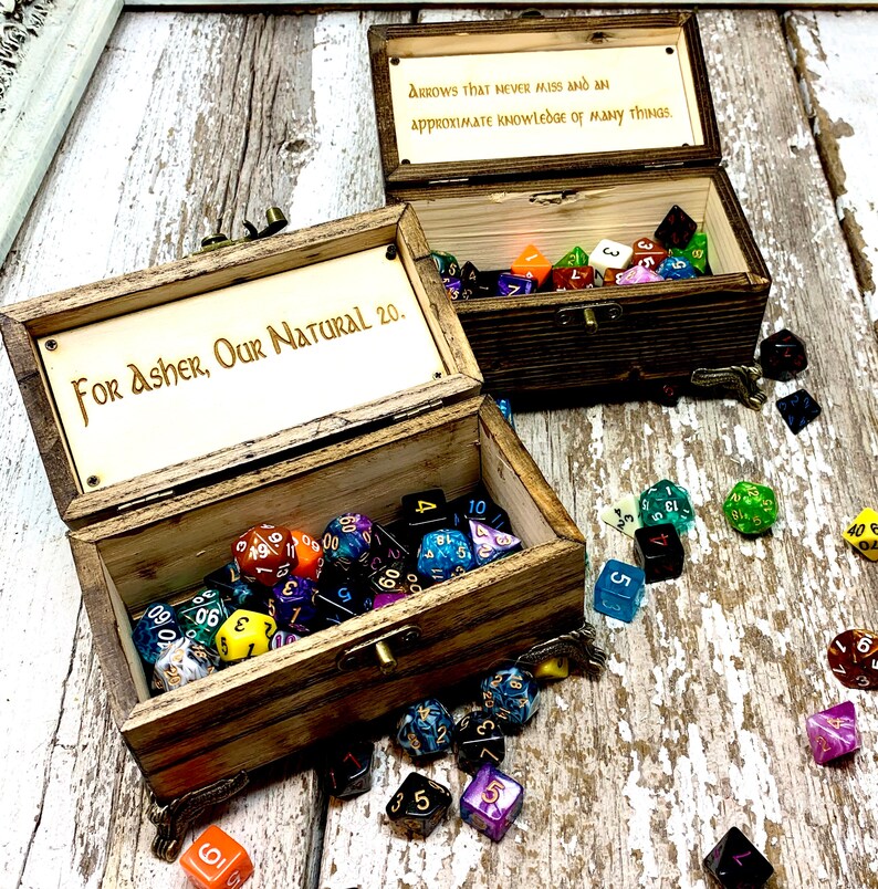 Dungeons And Dragons Dice Box DnD Dice Box Reclaimed Wood Etsy