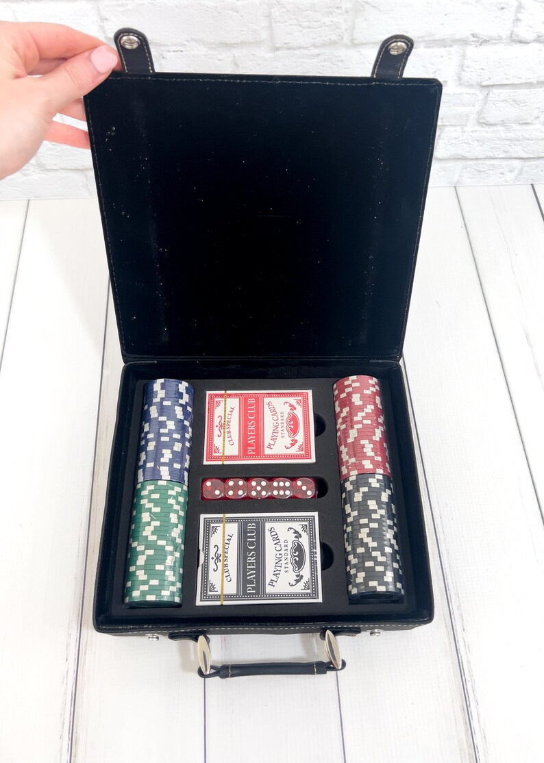 Personalized Poker Set Leather Case Poker Set Poker Etsy