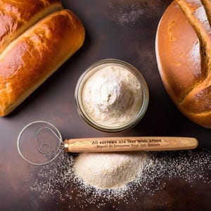 Custom Engraved 13 inch Danish Dough Whisk - Engraved Kitchen Tool, Sourdough starter whisk, Bread maker tool