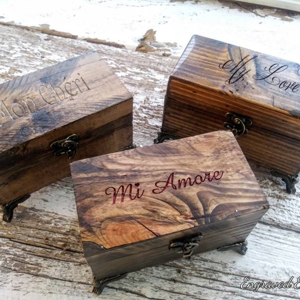 Personalized Love Box | Custom Keepsake Box | Reclaimed Wood Box | Gift for Him | Romantic | Anniversary | Christmas | Memory Box | Wedding