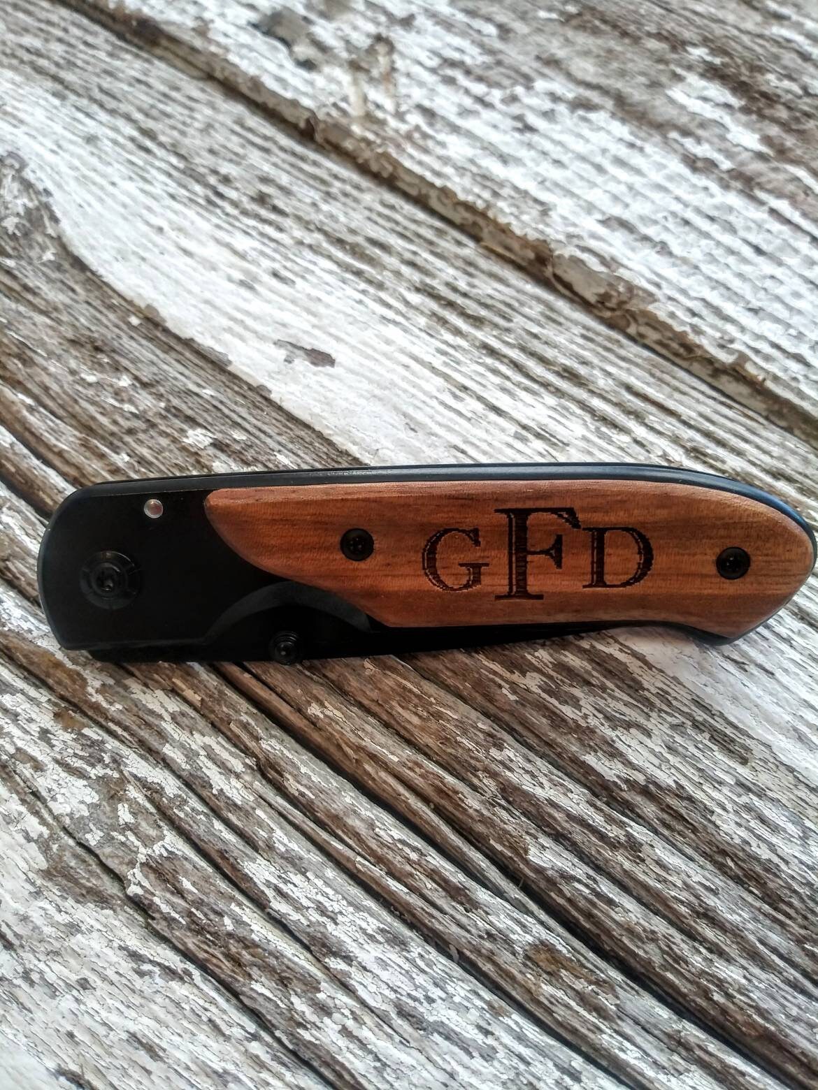 Personalized Wood Pocket Knife Engraved Pocket Knife Etsy