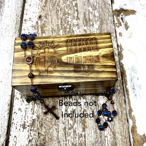 Personalized Rosary Box | Custom Confirmation Gift | First Holy Communion | Christian | Him | Her | Easter | Rosary Keepsake | Catholic