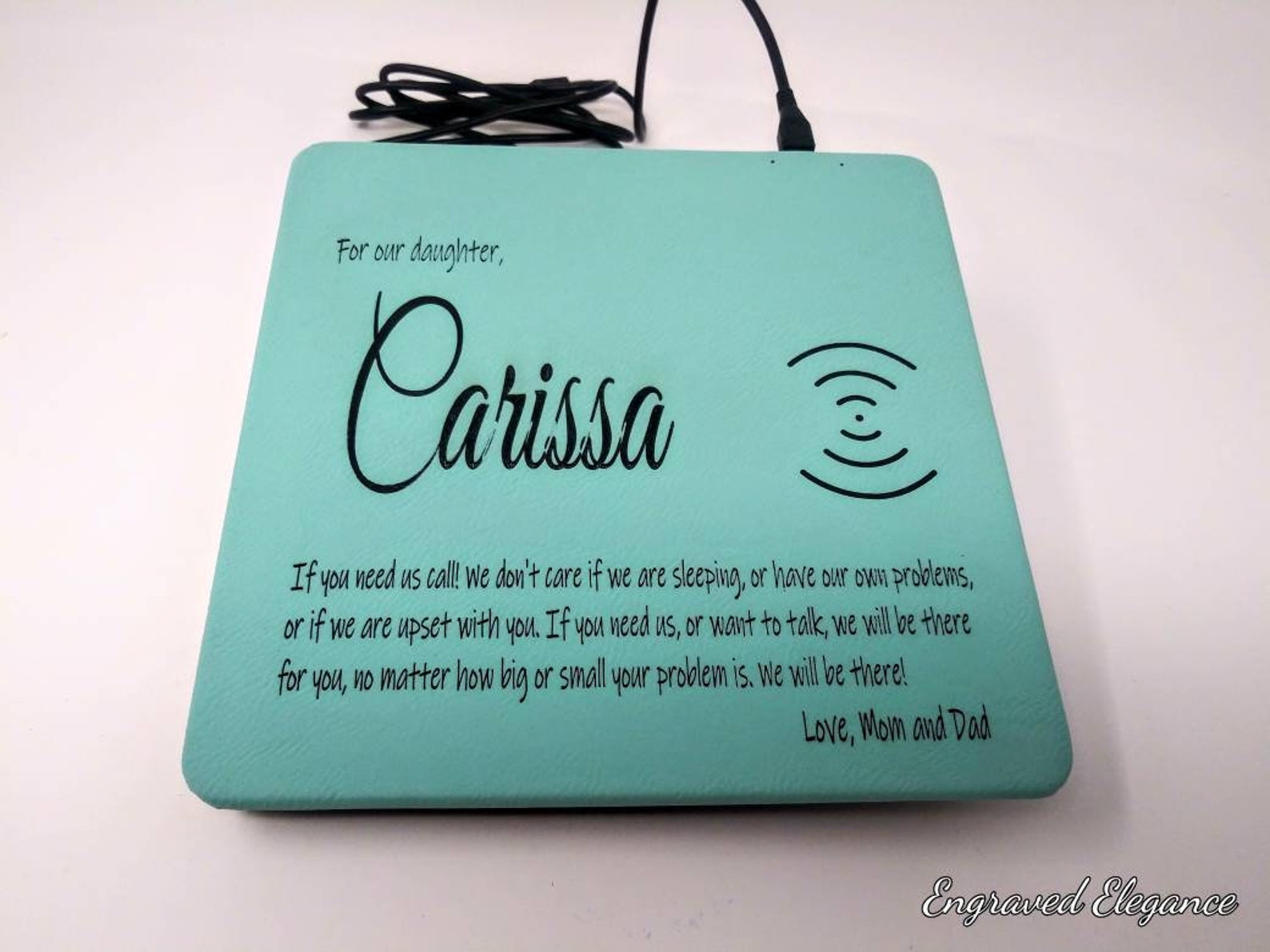 Personalized Leather Charging Pad Leatherette Wireless Etsy