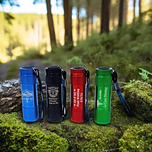 Personalized LED Flashlight | Custom Engraved Torches | Batteries Included | Wedding Gift | Camping Gear | Bulk Order | Birthday | Reunion