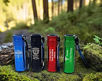 Personalized LED Flashlight | Custom Engraved Torches | Batteries Included | Wedding Gift | Camping Gear | Bulk Order | Birthday | Reunion