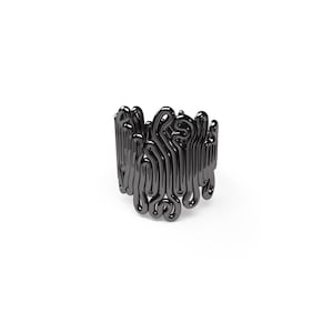 Squiggle ring, wearable architecture, zimarty, 3d print jewelry, 3d printted jewelry, architectural jewelry, 3d printed ring, statement ring