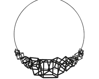 Zicube Necklace, 3D Printed Geometric Architectural Jewelry
