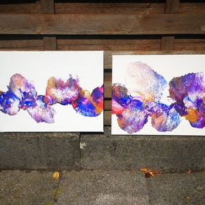 Acrylic painting original wall art 2 dividers on canvas magical color gradient