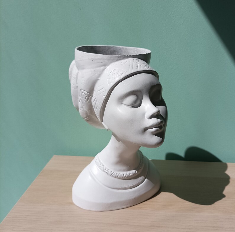 Bust Head Face Planter Pot Desk Planter Woman Vase Pot Etsy
