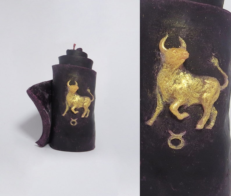 Zodiac Candle Taurus Decorative Candle Candles Artistic Candle Etsy