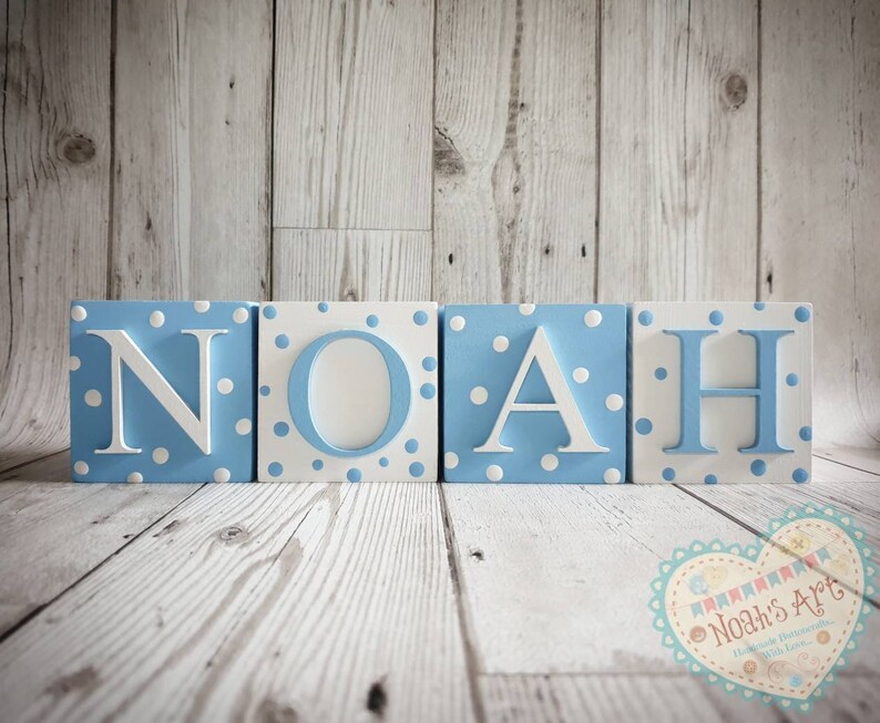 Personalised Wooden Baby Name Blocks/cubes Nursery Decor. Etsy UK