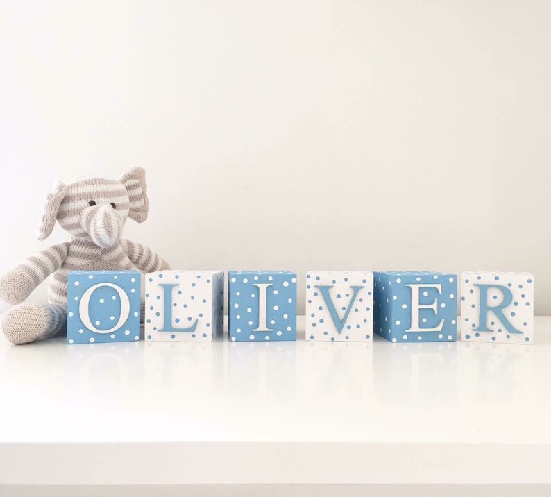 Personalised Wooden Baby Name Blocks/cubes Nursery Decor. Etsy UK