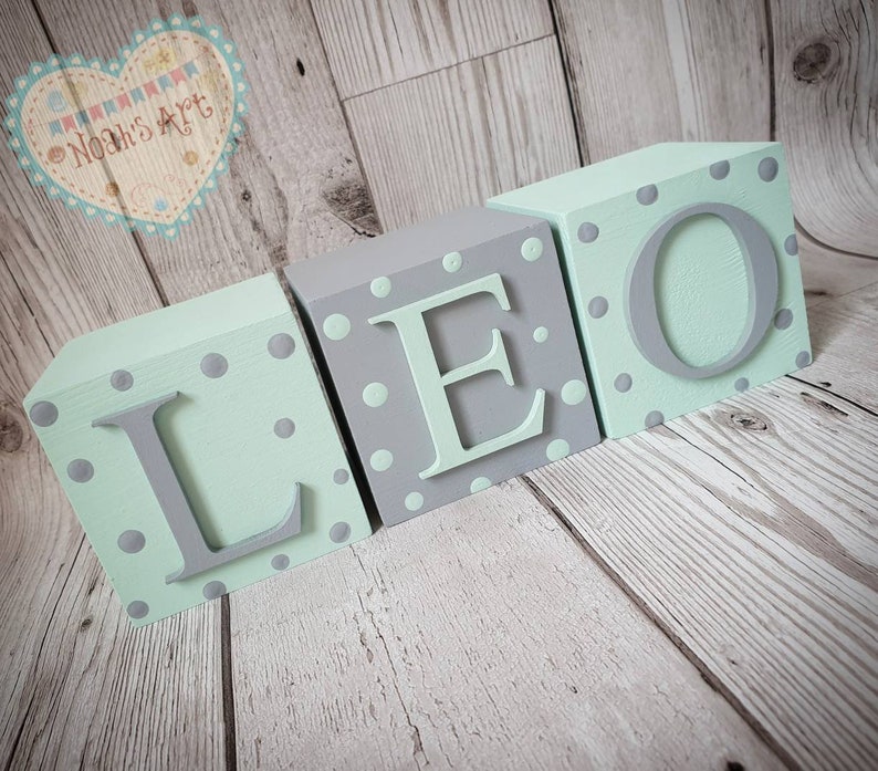 Personalised Wooden Baby Name Blocks/cubes Nursery Decor. Etsy UK