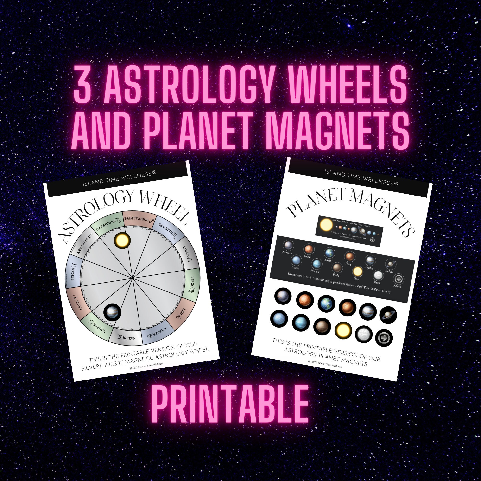 PDF 8 Astrology Wheel Transit Aspect Wheels Etsy