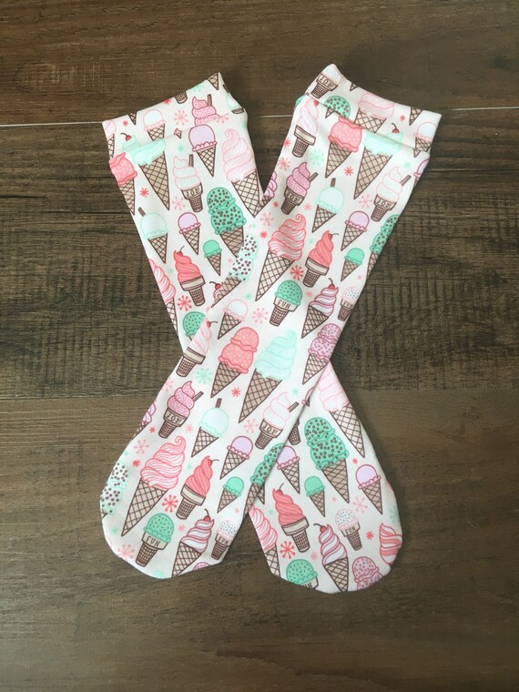 cream knee high socks baby