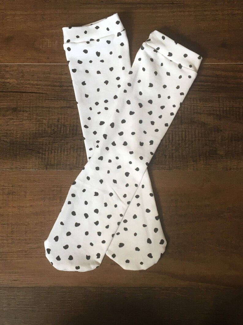 Black polka dot knee high socks knee highs baby knee socks Etsy