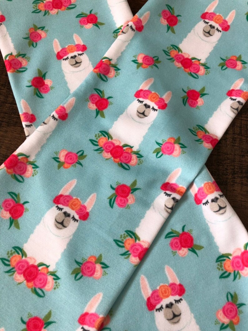 baby leg warmers baby knee highs toddler knee socks llama socks Floral llama knee high socks girls knee high socks
