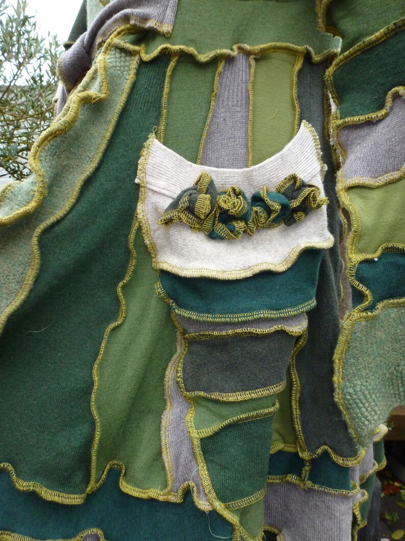 Felted Wool Coat. Green Elf Coat. Upcycled Clothing. Recycled Etsy UK