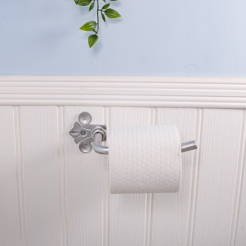 Toilettenpapierhalter Mit Zeitschriftenständer – Metall-Organizer Fürs Bad, Einfach Montiert (links)