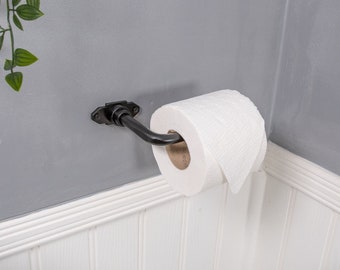 toilet roll holder Vintage toilet paper holder Metal steel cast iron wall mounted bathroom fitting Steampunk toilet roll storage.