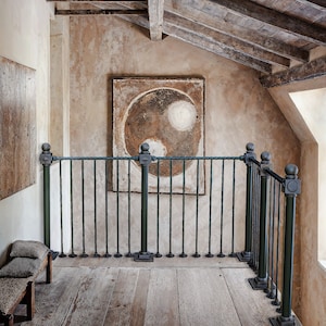 Wrought Iron Balustrades Handrail Horizontal Balusters  stair spindle railing panel picket balcony balusters metal industrial staircase