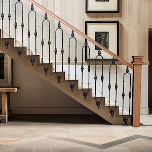 Wrought Iron stair spindle Black railing panel handrail Balusters picket balcony balusters metal industrial stair decor staircase