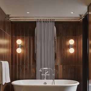 Bronze Shower Curtain Rod | Ceiling Mounted | Rectangular & Squarer | Bronze Finish | Handcrafted