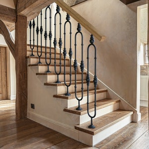 Wrought Iron stair spindle Black railing panel handrail Balusters picket balcony balusters metal industrial stair decor staircase