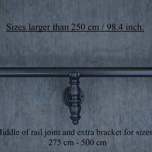 Black Metal Curtain Rail Wrought Iron Wall Mounted Vintage Curtain Rod ...