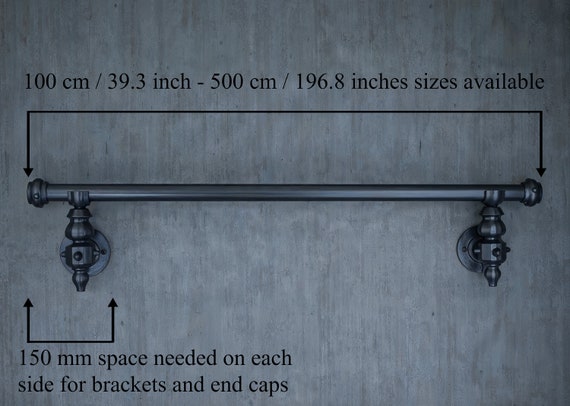 Asta Per Tende Nera Opaca Regolabile Da 71 A 122 Cm In Acciaio Inox Con Staffe - 3