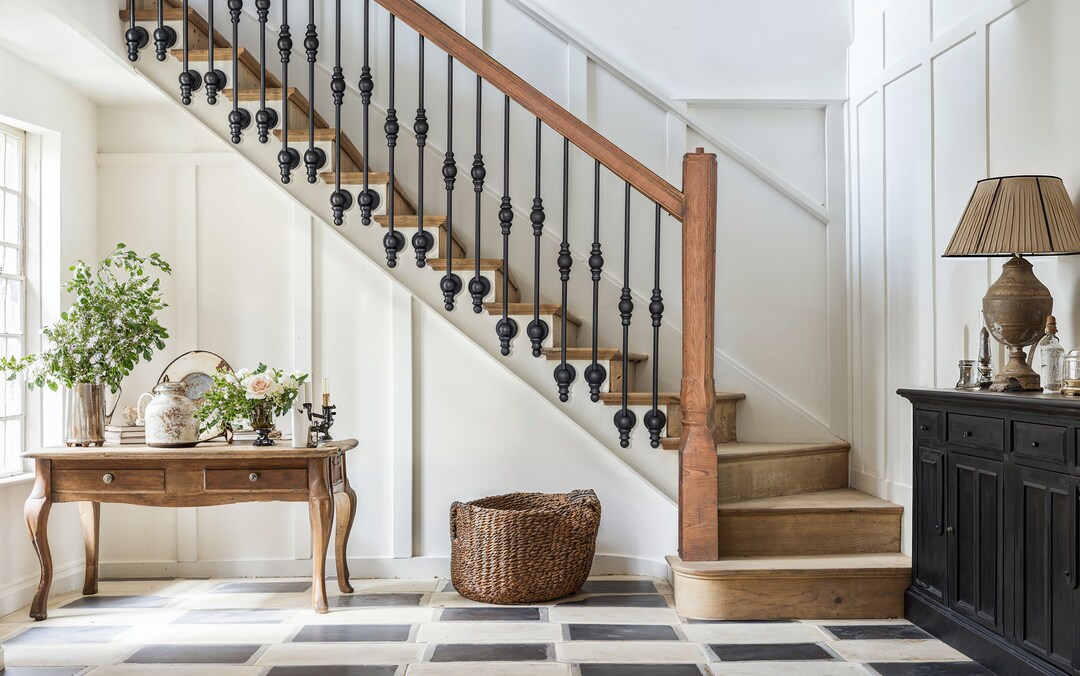 Wrought Iron Stair Spindle Railing Handrail Balusters Picket Black ...