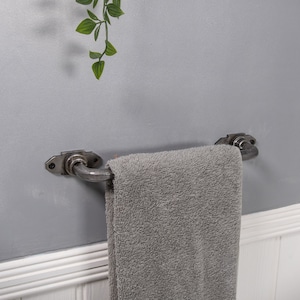 industrial towel rail vintage towel bar towel holder Cast iron towel bar image 2